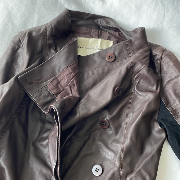 Brown Leather Jacket by Graham & Spencer, Size XS - Picture 3 of 8